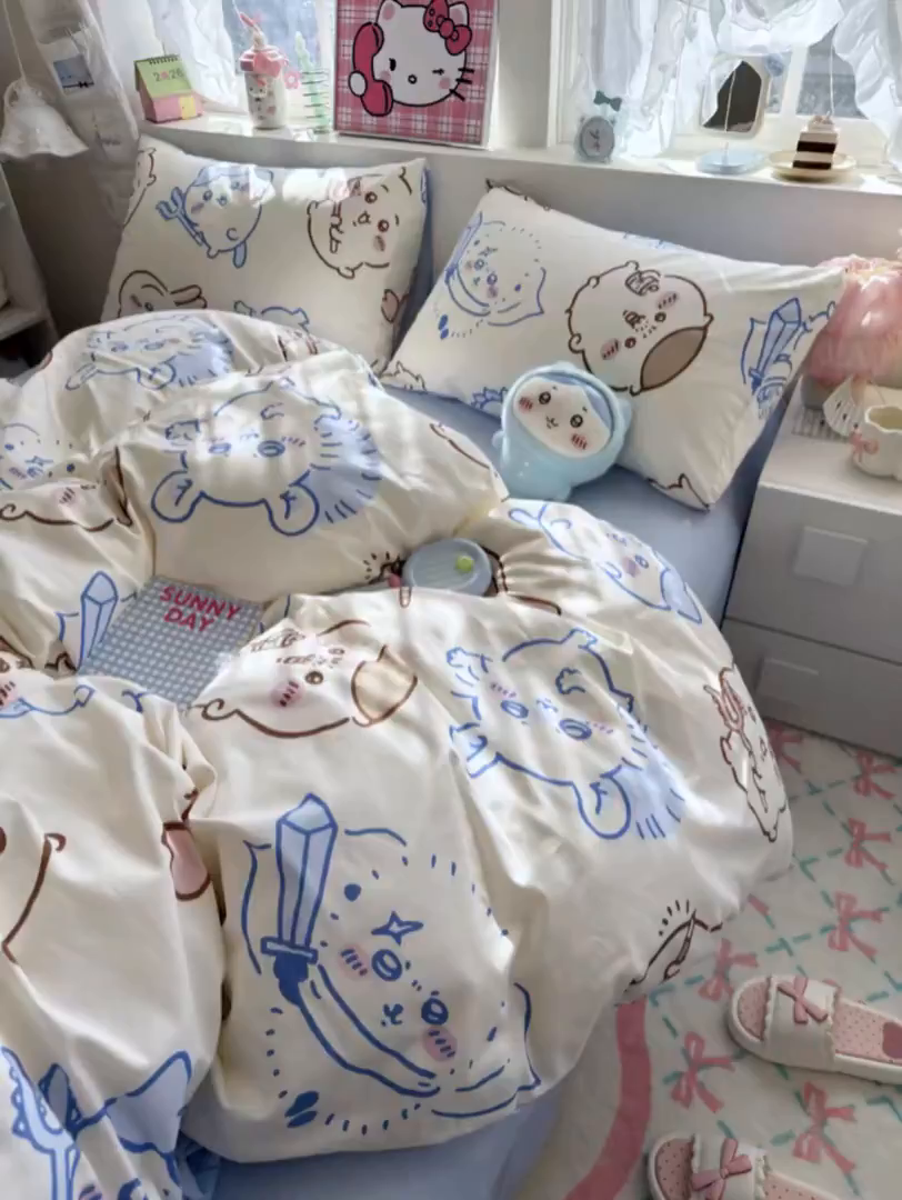 91家纺网 家纺一手货源 找家纺 名兮家居 2026新款全棉13372正版授权经典奥特曼四件套【含防伪标】 小八吉伊卡哇