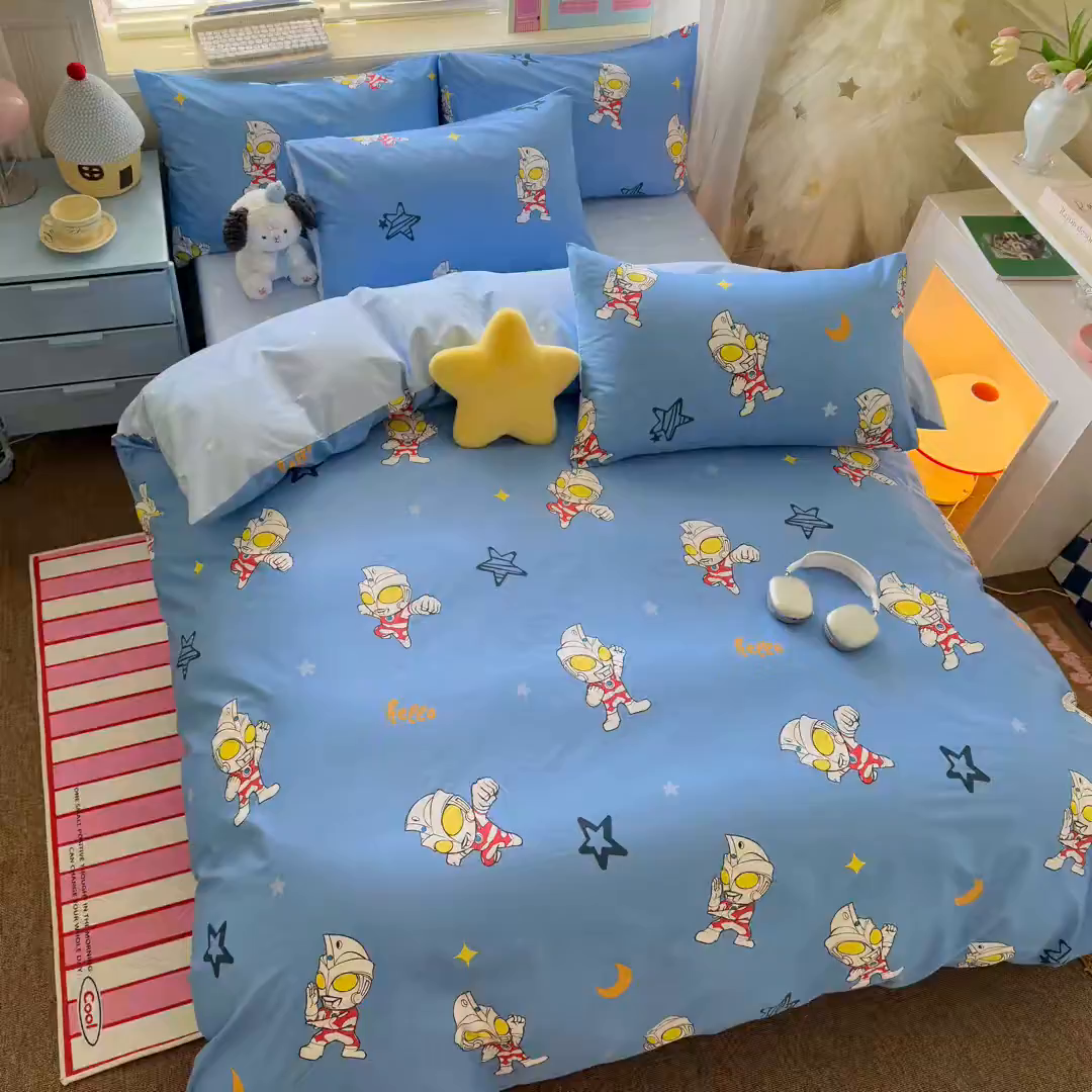 91家纺网 家纺一手货源 找家纺 名兮家居 2026新款全棉13372正版授权经典奥特曼四件套【含防伪标】 艾斯奥特曼