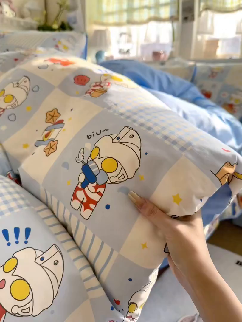 91家纺网 家纺一手货源 找家纺 名兮家居 2026新款全棉13372正版授权经典奥特曼四件套【含防伪标】 小小艾斯