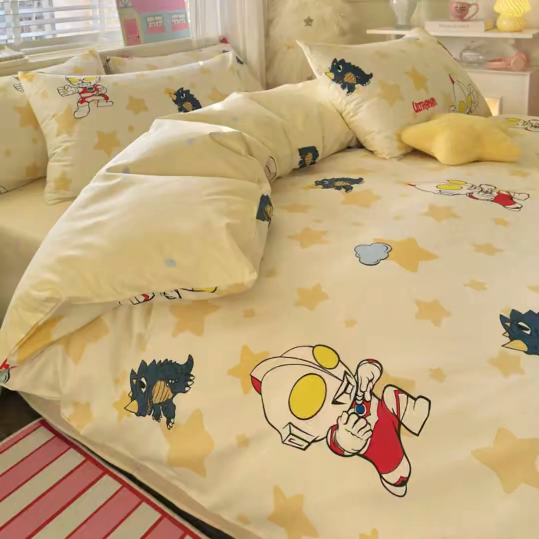 91家纺网 家纺一手货源 找家纺 名兮家居 2026新款全棉13372正版授权经典奥特曼四件套【含防伪标】 星星奥特曼