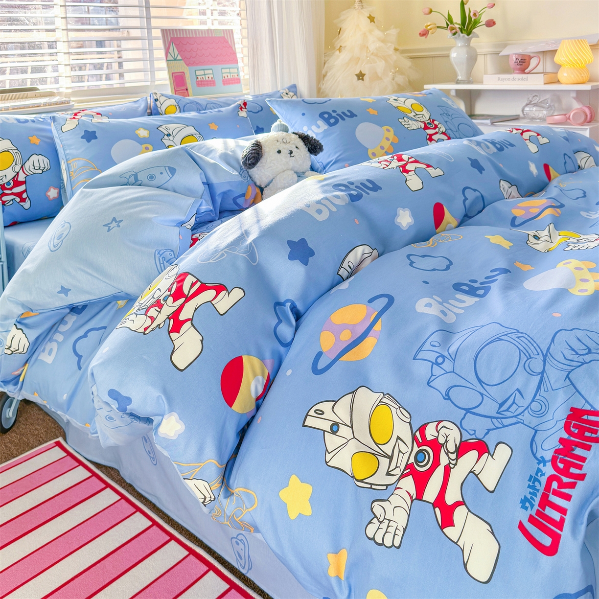 91家纺网 家纺一手货源 找家纺 名兮家居 2026新款全棉13372正版授权经典奥特曼四件套【含防伪标】 光线王子