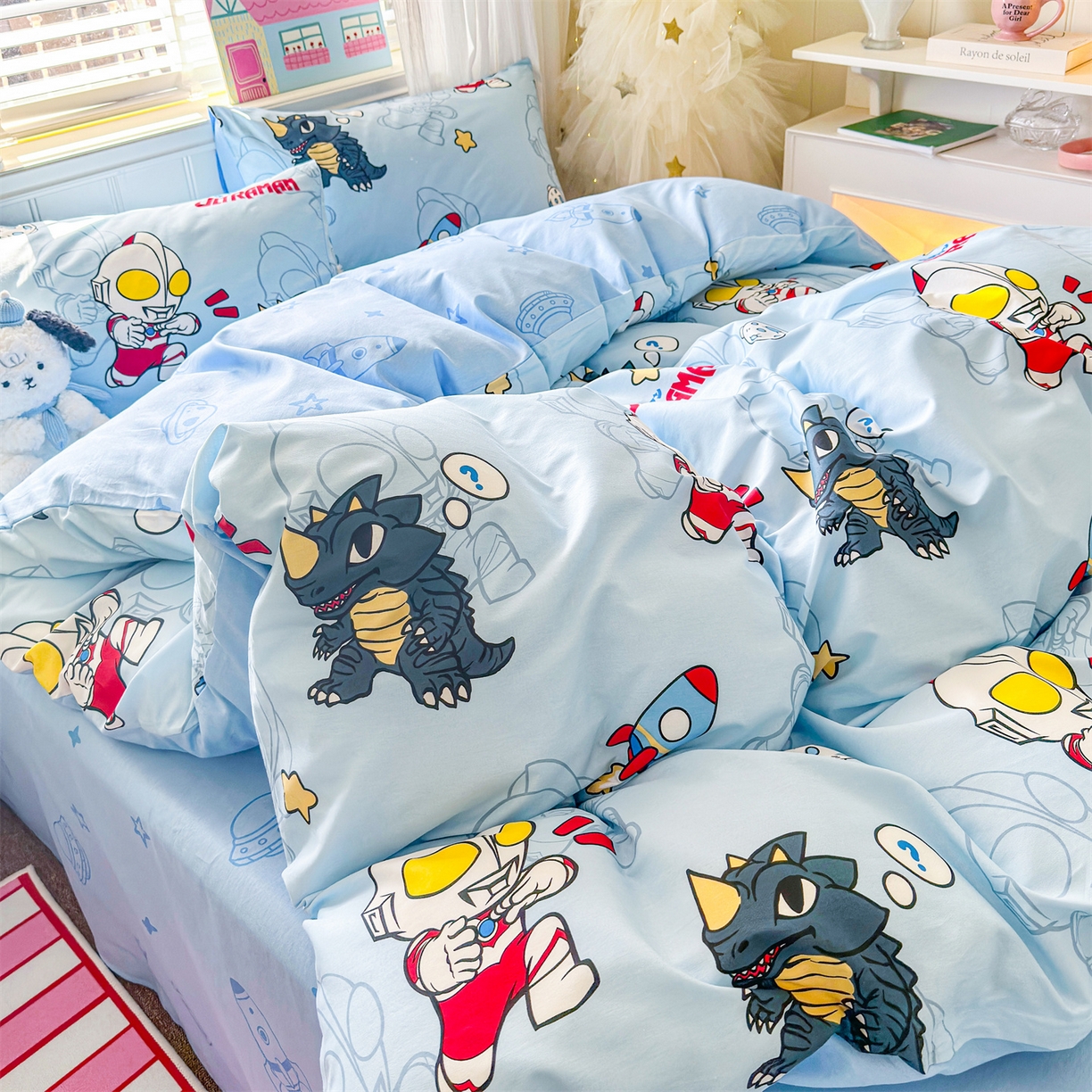 91家纺网 家纺一手货源 找家纺 名兮家居 2026新款全棉13372正版授权经典奥特曼四件套【含防伪标】 奥特勇士