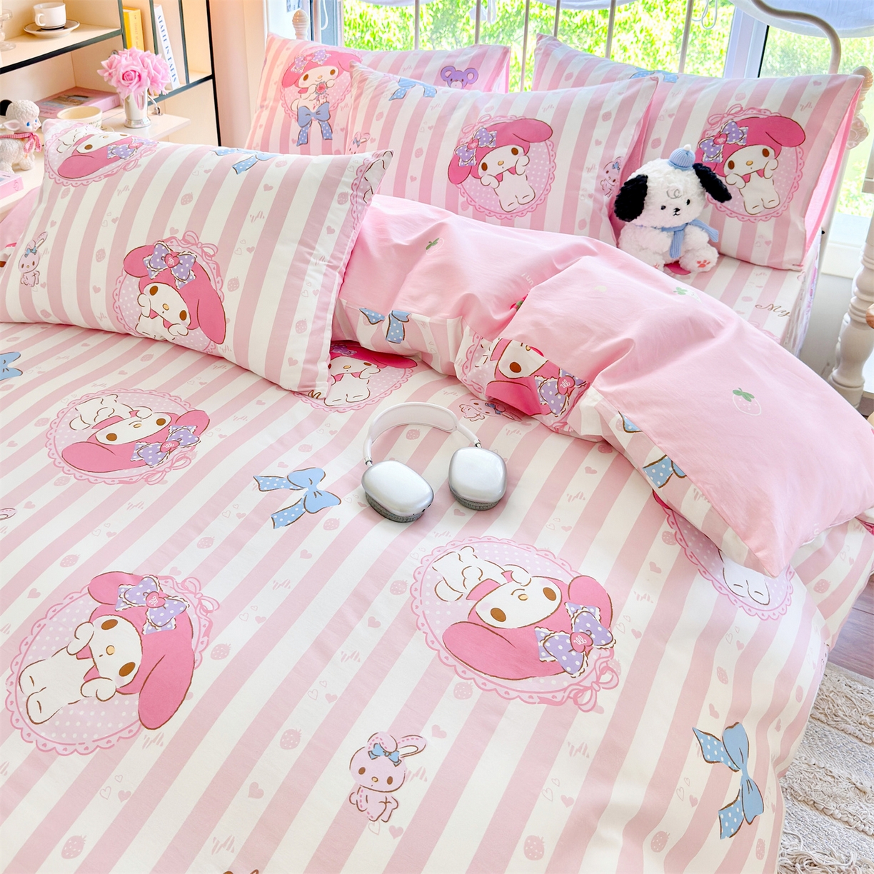 91家纺网 家纺一手货源 找家纺 名兮家居 2026新款全棉13372正版授权经典奥特曼四件套【含防伪标】 竖条美乐蒂