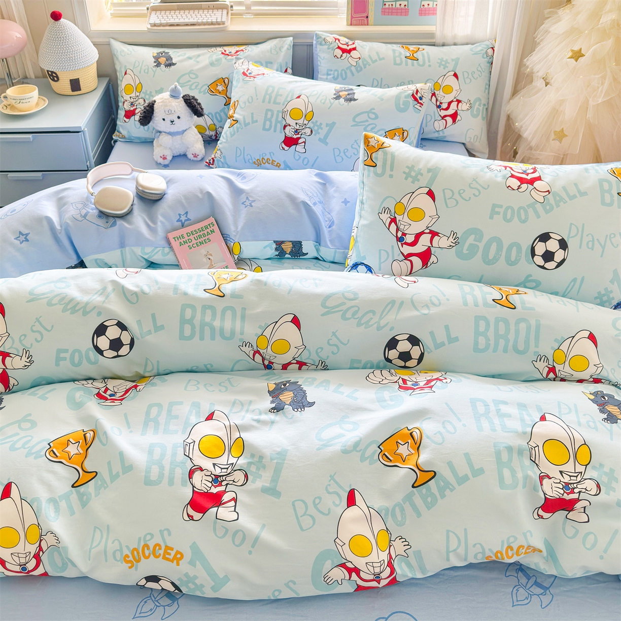 91家纺网 家纺一手货源 找家纺 名兮家居 2026新款全棉13372正版授权经典奥特曼四件套【含防伪标】 世界杯