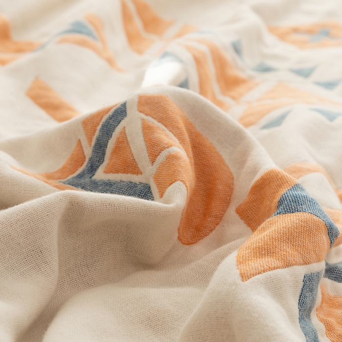 91家纺网 家纺一手货源 找家纺 朴尔家纺-毛巾被 2026新款波西米亚风全棉四层纱布毛巾被-朴尔经典款常年备货 克莱德-蓝