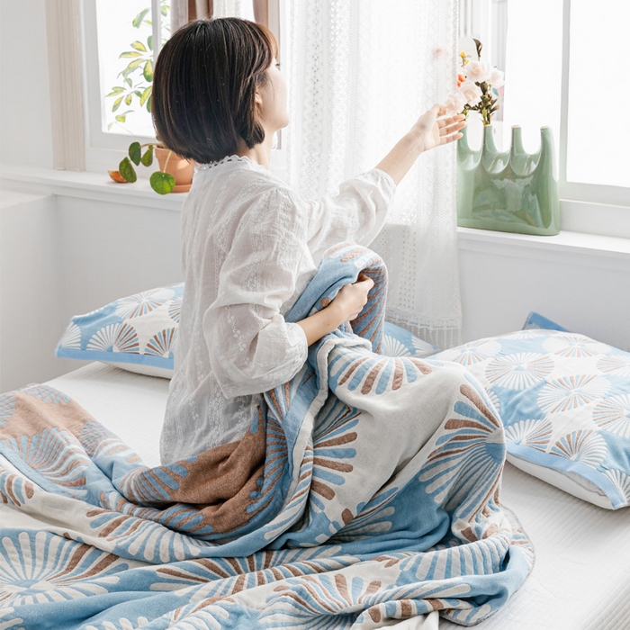 91家纺网 家纺一手货源 找家纺 朴尔家纺-毛巾被 2026新款波西米亚风全棉四层纱布毛巾被-朴尔经典款常年备货 布尔乔亚-兰