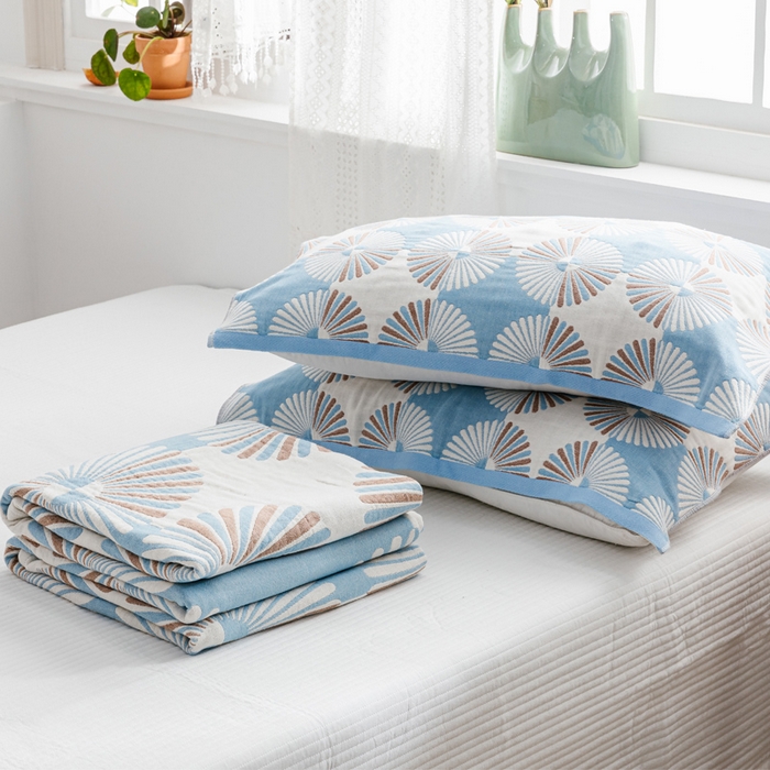 朴尔家纺-毛巾被 2026新款波西米亚风全棉四层纱布毛巾被-朴尔经典款常年备货 布尔乔亚-兰