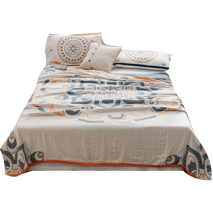 91家纺网 家纺一手货源 找家纺 朴尔家纺-毛巾被 2026新款波西米亚风全棉四层纱布毛巾被-朴尔经典款常年备货 波西米亚