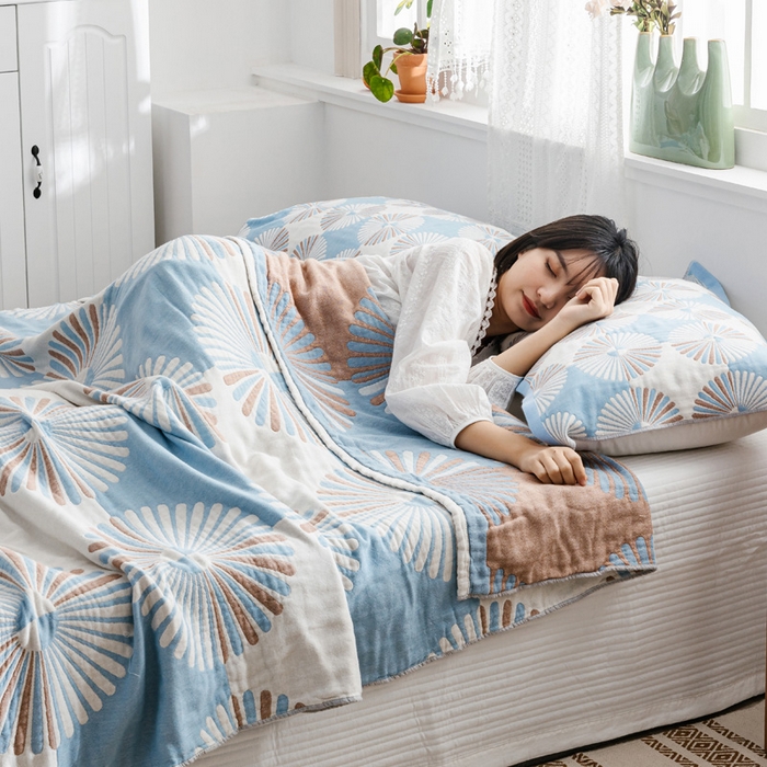 91家纺网 家纺一手货源 找家纺 朴尔家纺-毛巾被 2026新款波西米亚风全棉四层纱布毛巾被-朴尔经典款常年备货 布尔乔亚-兰