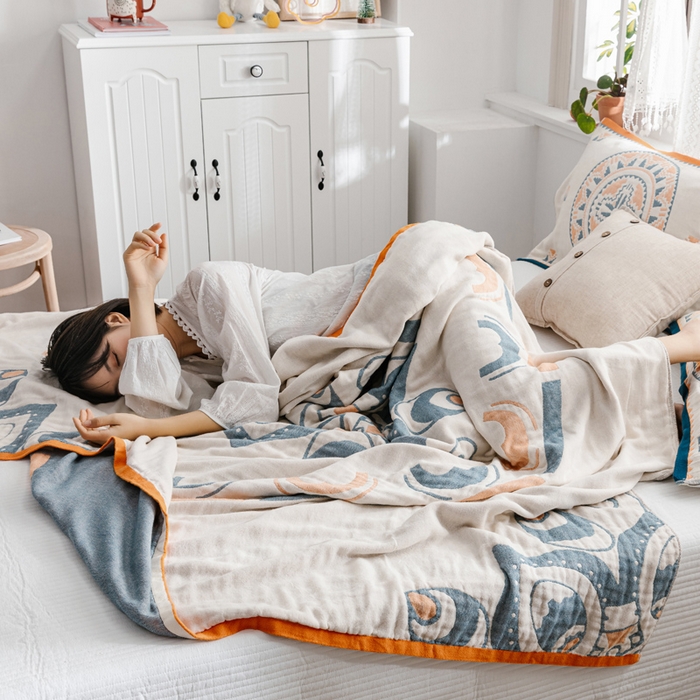 91家纺网 家纺一手货源 找家纺 朴尔家纺-毛巾被 2026新款波西米亚风全棉四层纱布毛巾被-朴尔经典款常年备货 波西米亚