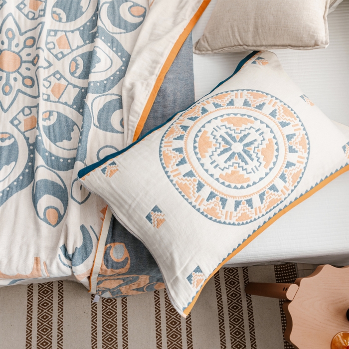 91家纺网 家纺一手货源 找家纺 朴尔家纺-毛巾被 2026新款波西米亚风全棉四层纱布毛巾被-朴尔经典款常年备货 波西米亚