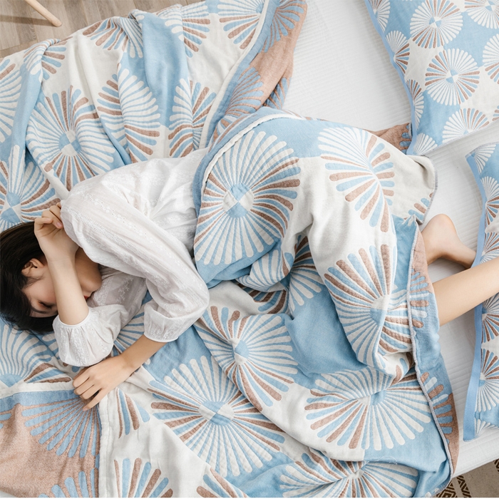 91家纺网 家纺一手货源 找家纺 朴尔家纺-毛巾被 2026新款波西米亚风全棉四层纱布毛巾被-朴尔经典款常年备货 布尔乔亚-兰