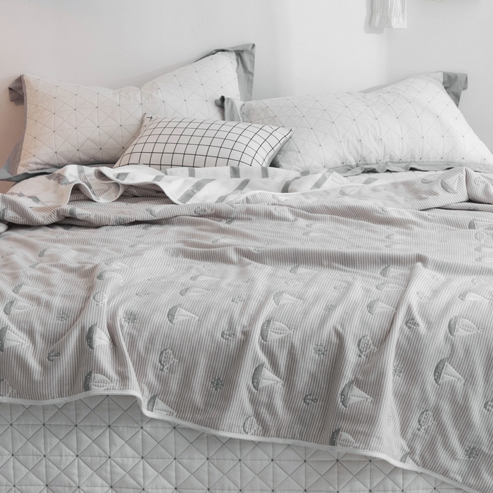 91家纺网 家纺一手货源 找家纺 朴尔家纺-毛巾被 2026新款经典六层纱布全棉毛巾被系列-朴尔经典款常年备货 小帆船