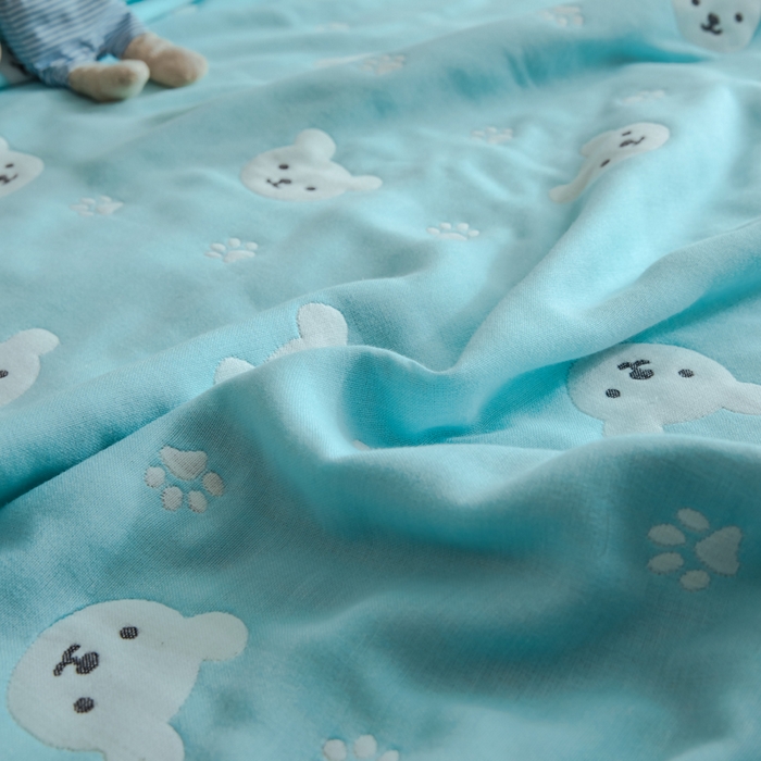 91家纺网 家纺一手货源 找家纺 朴尔家纺-毛巾被 2026新款经典六层纱布全棉毛巾被系列-朴尔经典款常年备货 甜蜜小熊-兰