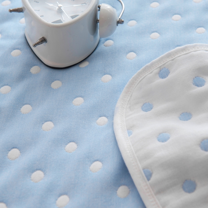 91家纺网 家纺一手货源 找家纺 朴尔家纺-毛巾被 2026新款经典六层纱布全棉毛巾被系列-朴尔经典款常年备货 小波点-兰