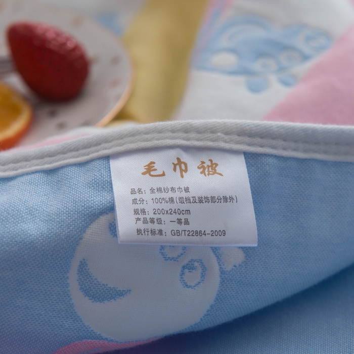 91家纺网 家纺一手货源 找家纺 朴尔家纺-毛巾被 2026新款经典六层纱布全棉毛巾被系列-朴尔经典款常年备货 小猪琪琪-兰