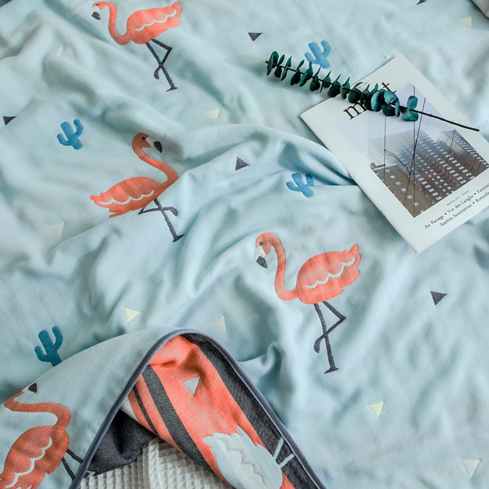 91家纺网 家纺一手货源 找家纺 朴尔家纺-毛巾被 2026新款经典六层纱布全棉毛巾被系列-朴尔经典款常年备货 幸福鸟兰