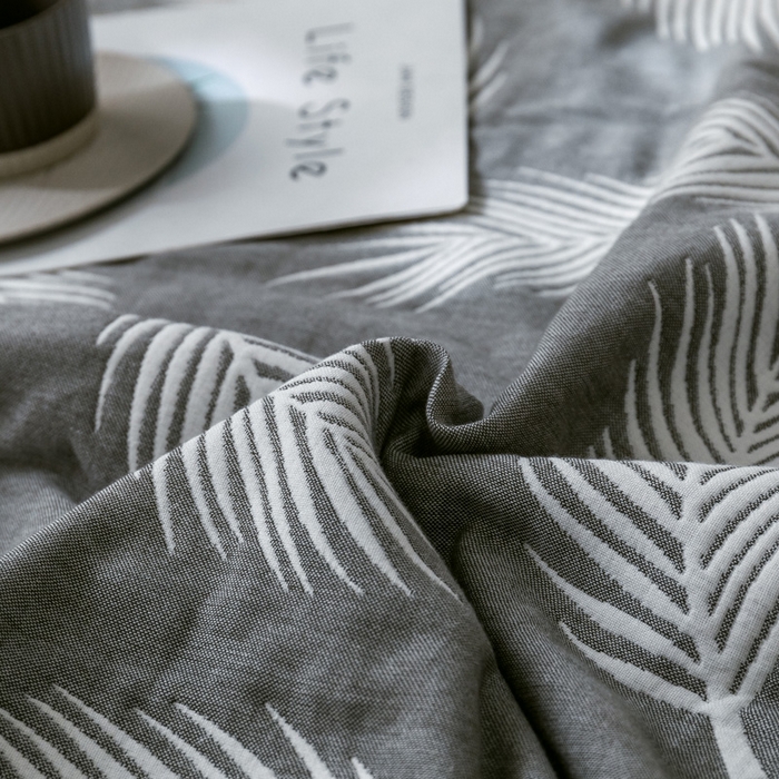 91家纺网 家纺一手货源 找家纺 朴尔家纺-毛巾被 2026新款经典六层纱布全棉毛巾被系列-朴尔经典款常年备货 羽魅-深灰