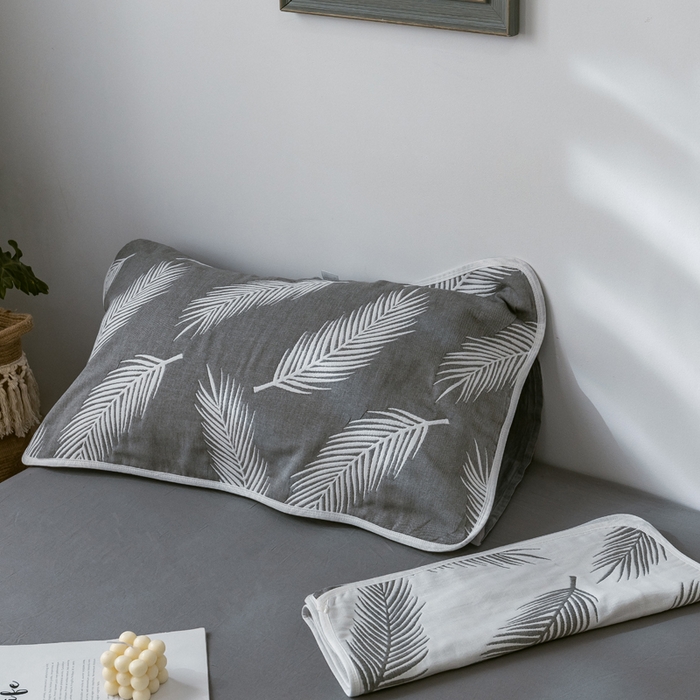 91家纺网 家纺一手货源 找家纺 朴尔家纺-毛巾被 2026新款经典六层纱布全棉毛巾被系列-朴尔经典款常年备货 羽魅-深灰