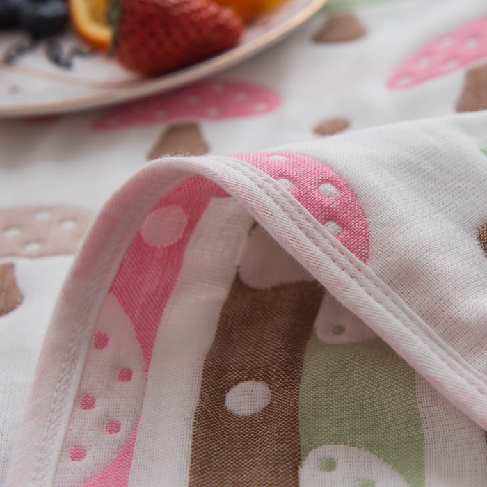 91家纺网 家纺一手货源 找家纺 朴尔家纺-毛巾被 2026新款经典六层纱布全棉毛巾被系列-朴尔经典款常年备货 日式蘑菇