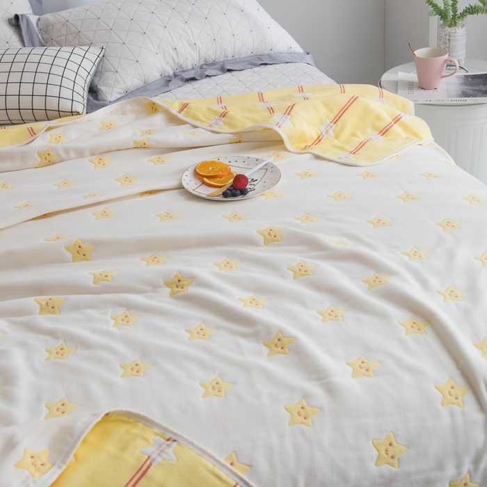 91家纺网 家纺一手货源 找家纺 朴尔家纺-毛巾被 2026新款经典六层纱布全棉毛巾被系列-朴尔经典款常年备货 星愿