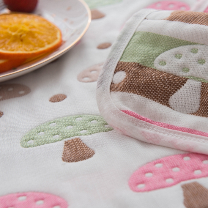 91家纺网 家纺一手货源 找家纺 朴尔家纺-毛巾被 2026新款经典六层纱布全棉毛巾被系列-朴尔经典款常年备货 日式蘑菇