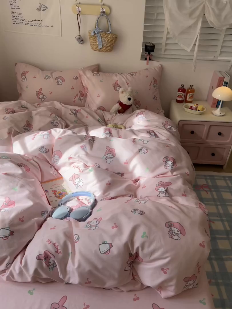 91家纺网 家纺一手货源 找家纺 （总）耀悦家纺 2026新款纯棉四件套正版授权三丽鸥卡通第一弹