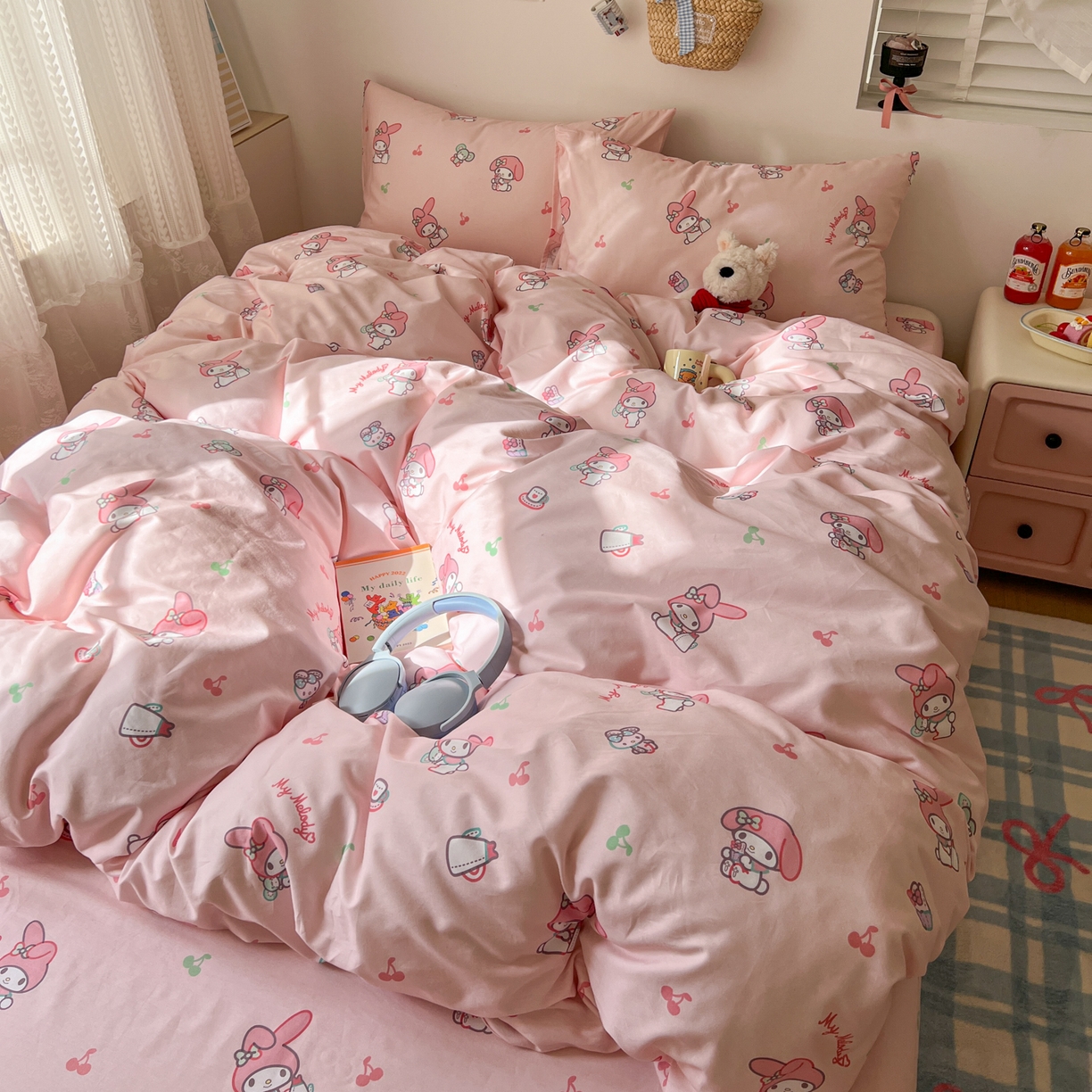 91家纺网 家纺一手货源 找家纺 （总）耀悦家纺 2026新款纯棉四件套正版授权三丽鸥卡通第一弹