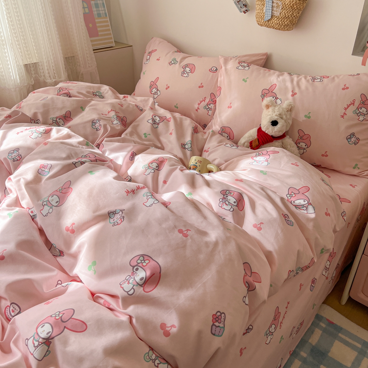 91家纺网 家纺一手货源 找家纺 （总）耀悦家纺 2026新款纯棉四件套正版授权三丽鸥卡通第一弹