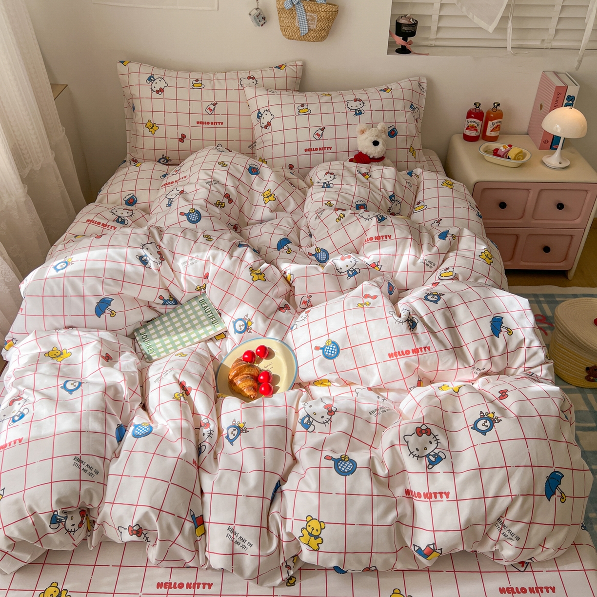 91家纺网 家纺一手货源 找家纺 （总）耀悦家纺 2026新款纯棉四件套正版授权三丽鸥卡通第一弹