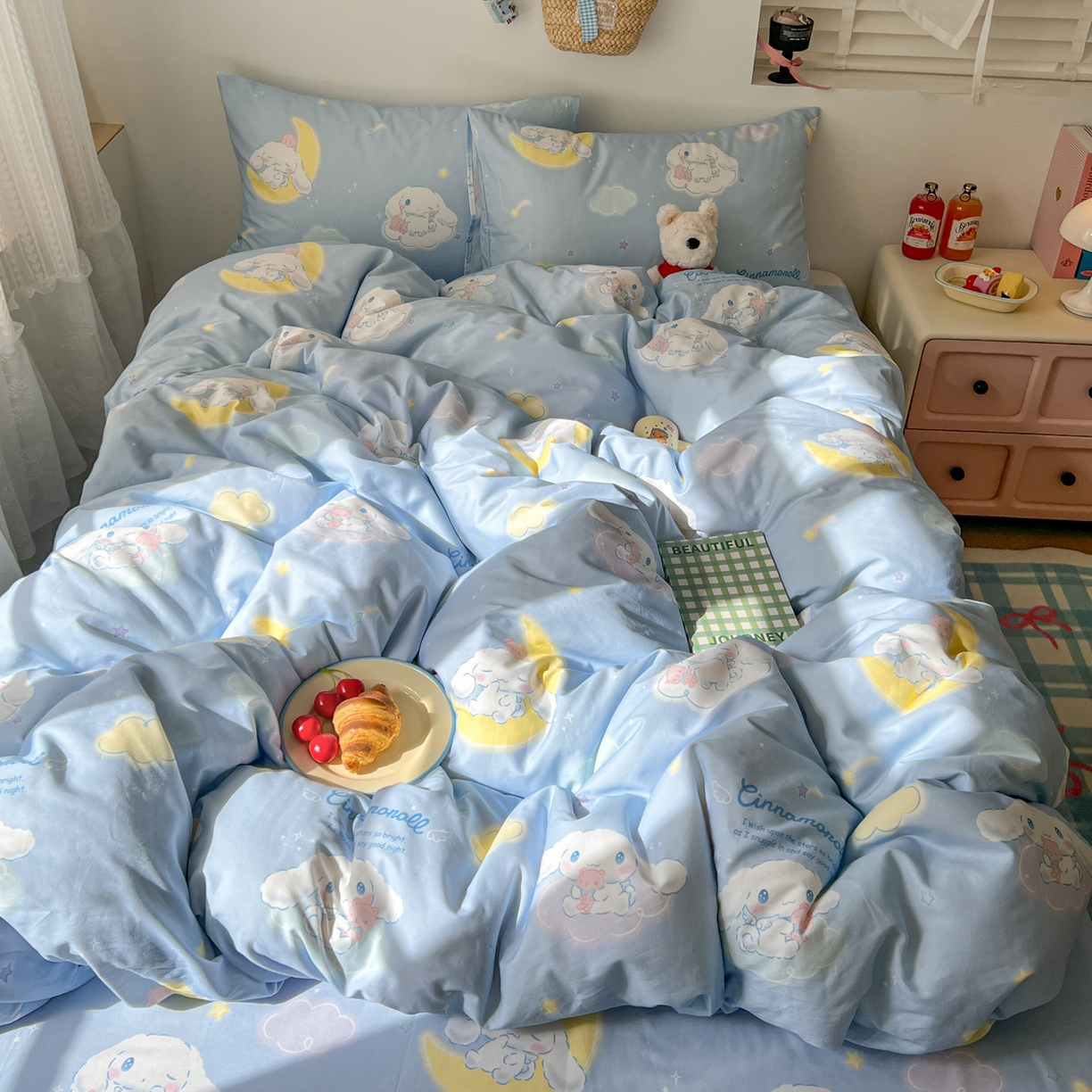 耀悦家纺 2026新款纯棉四件套正版授权三丽鸥卡通第一弹 玉桂狗晚安