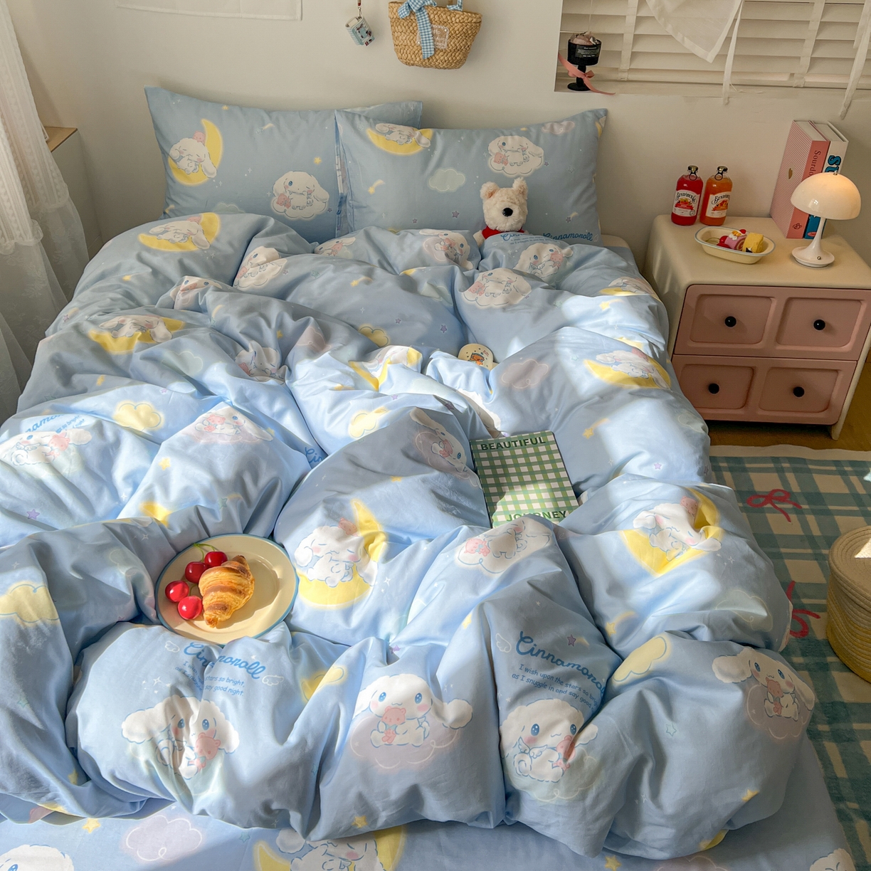 91家纺网 家纺一手货源 找家纺 耀悦家纺 2026新款纯棉四件套正版授权三丽鸥卡通第一弹 玉桂狗晚安