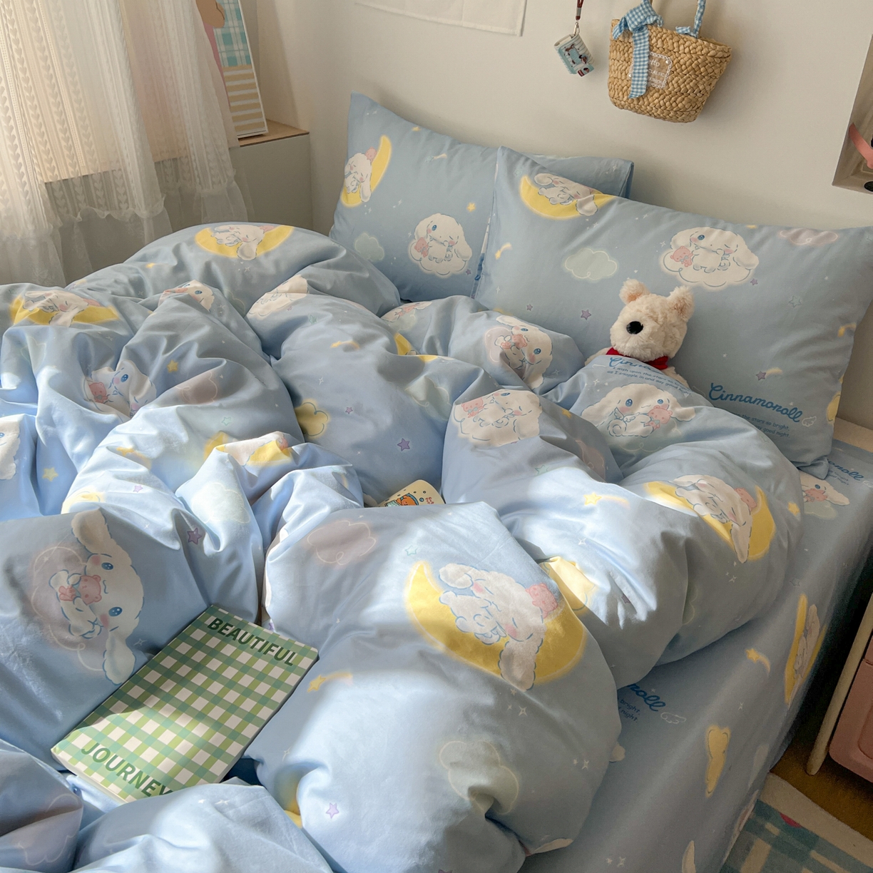 91家纺网 家纺一手货源 找家纺 耀悦家纺 2026新款纯棉四件套正版授权三丽鸥卡通第一弹 玉桂狗晚安