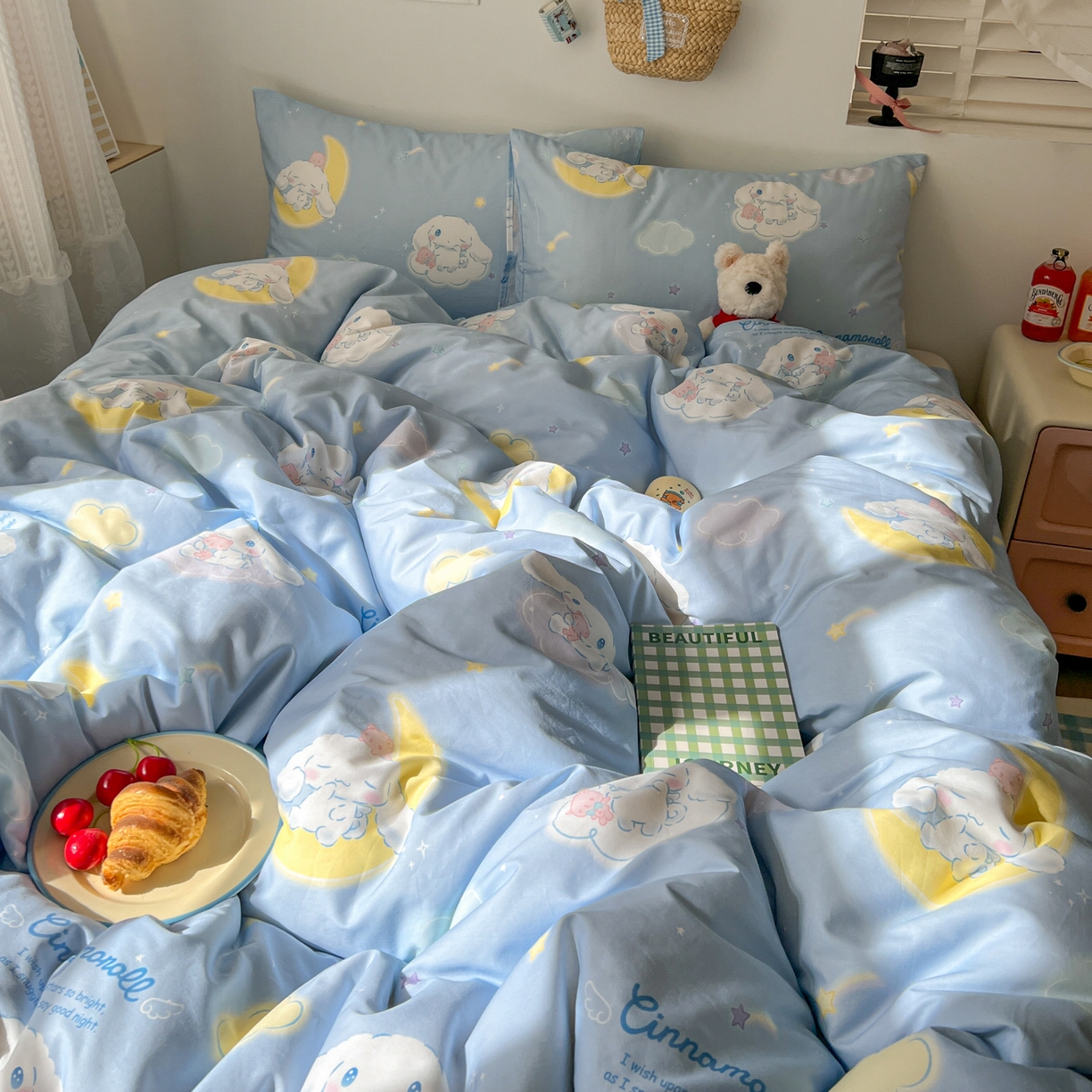 91家纺网 家纺一手货源 找家纺 耀悦家纺 2026新款纯棉四件套正版授权三丽鸥卡通第一弹 玉桂狗晚安