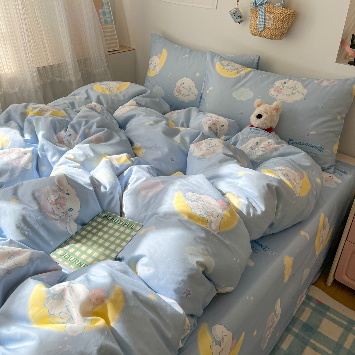 91家纺网 家纺一手货源 找家纺 耀悦家纺 2026新款纯棉四件套正版授权三丽鸥卡通第一弹 玉桂狗晚安