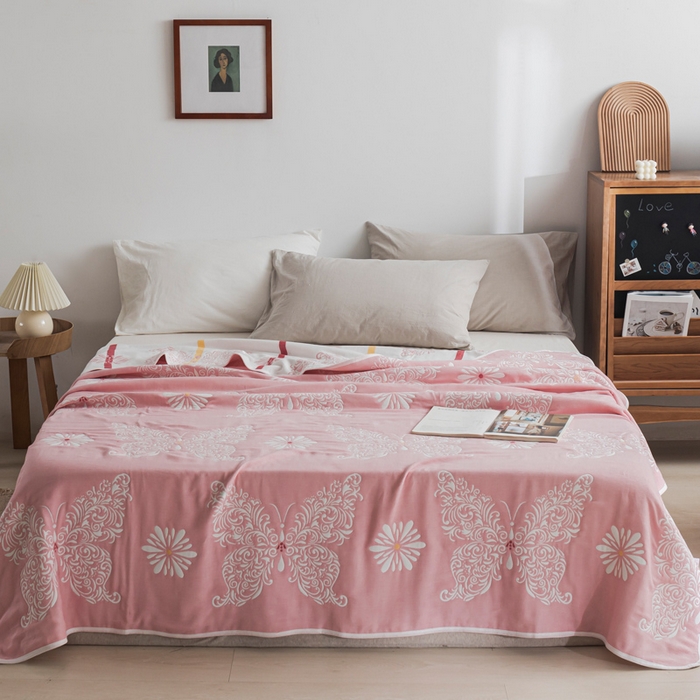 91家纺网 家纺一手货源 找家纺 （总）朴尔家纺-毛巾被 2026新款抽象风格六层纱布毛巾被系列-朴尔经典款常年备货