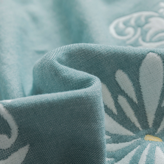 91家纺网 家纺一手货源 找家纺 朴尔家纺-毛巾被 2026新款抽象风格六层纱布毛巾被系列-朴尔经典款常年备货 蝴蝶泉边-绿