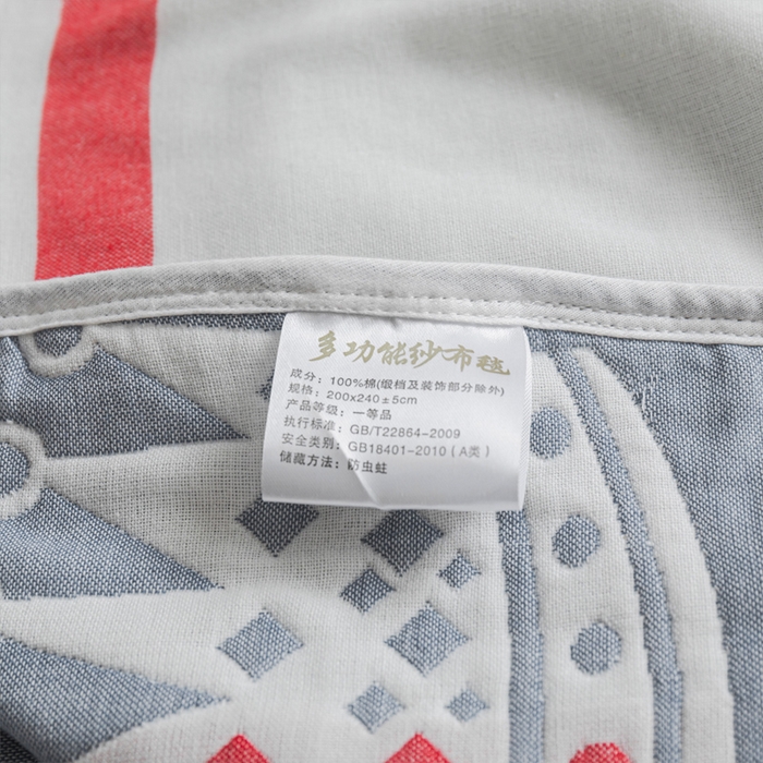 91家纺网 家纺一手货源 找家纺 朴尔家纺-毛巾被 2026新款抽象风格六层纱布毛巾被系列-朴尔经典款常年备货 尊贵皇冠-灰