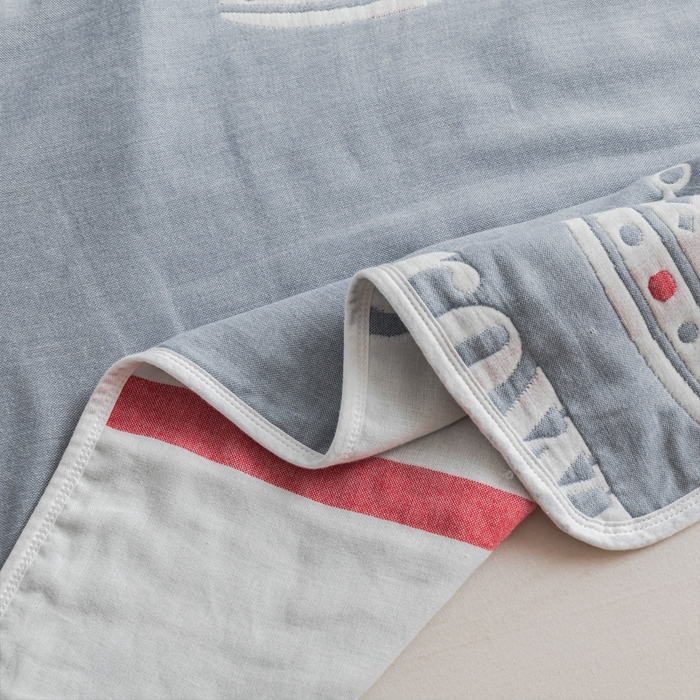 91家纺网 家纺一手货源 找家纺 朴尔家纺-毛巾被 2026新款抽象风格六层纱布毛巾被系列-朴尔经典款常年备货 尊贵皇冠-灰