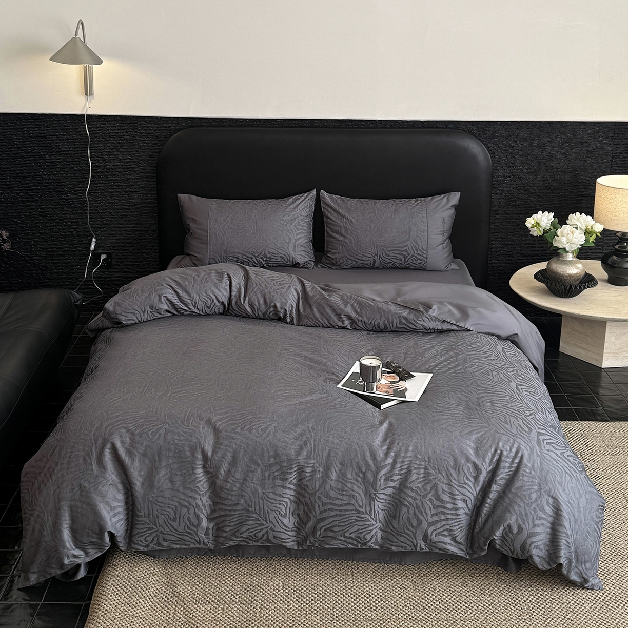 91家纺网 家纺一手货源 找家纺 （总）鹿班家居 2026春季新品100S长绒棉精美提花刺绣系列四件套-梦马（标准会员-20元)