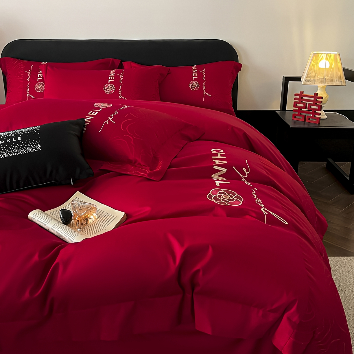 91家纺网 家纺一手货源 找家纺 （总）置顶家纺 2026新款喜至亲肤提花刺绣婚庆系列四件套