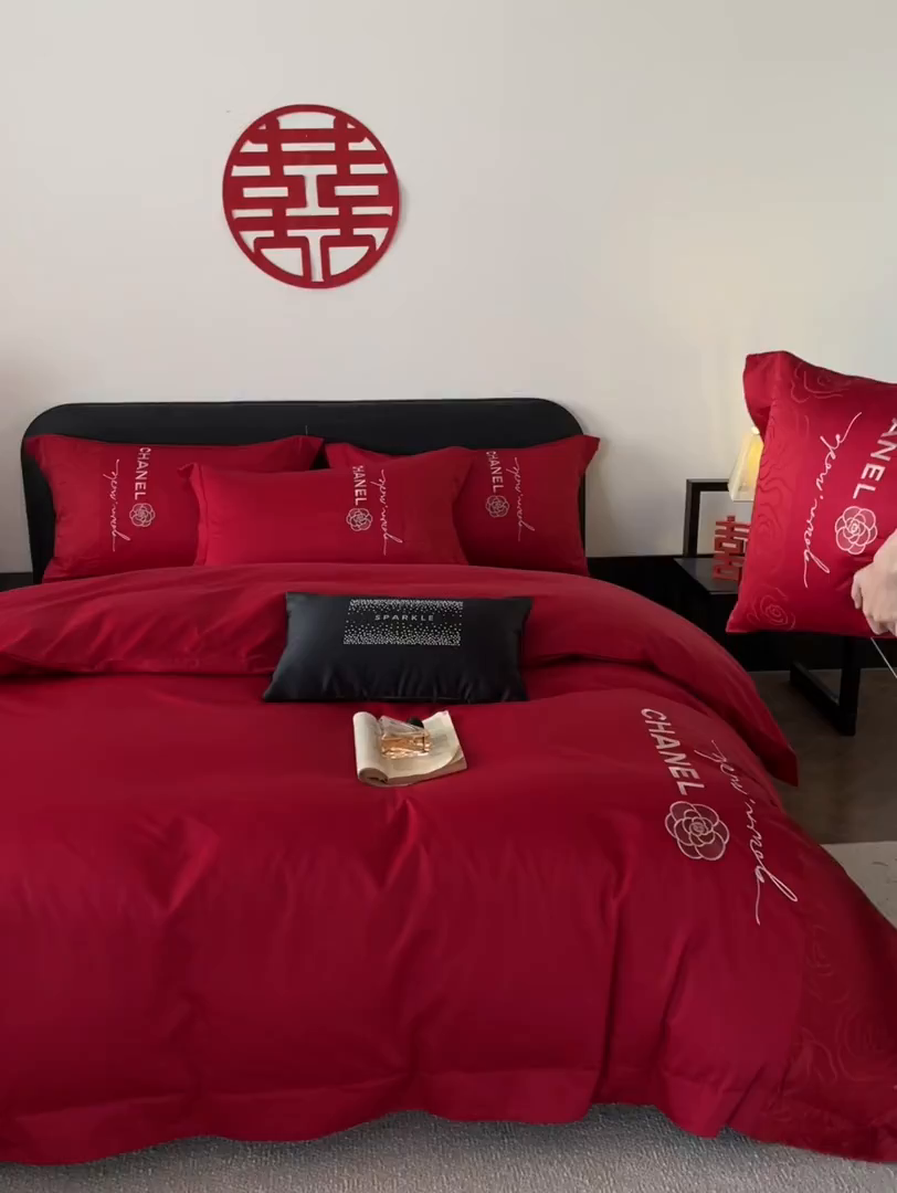 91家纺网 家纺一手货源 找家纺 （总）置顶家纺 2026新款喜至亲肤提花刺绣婚庆系列四件套