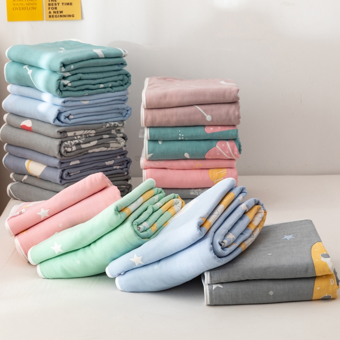 91家纺网 家纺一手货源 找家纺 （总）朴尔家纺-毛巾被 2026新款卡漫风格全棉六层纱毛巾被