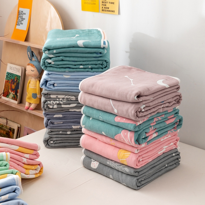 朴尔家纺-毛巾被 2026新款卡漫风格全棉六层纱毛巾被 组合图（仅供展示不可下单）