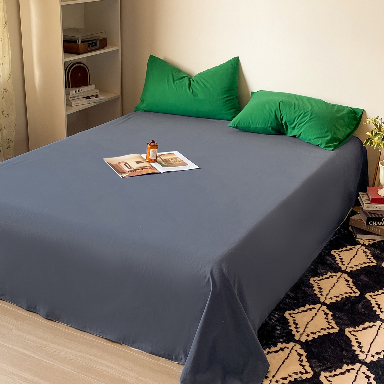 91家纺网 家纺一手货源 找家纺 （总）对白 2026新款全棉纯棉色织水洗棉床笠单床单床笠床单单件-冰川孤岛系列