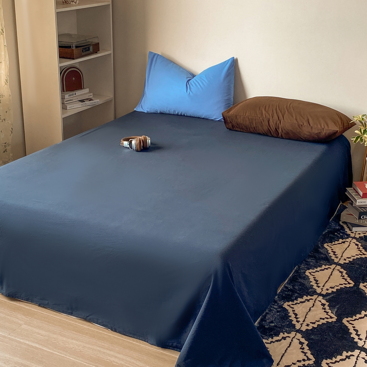 91家纺网 家纺一手货源 找家纺 对白 2026新款全棉纯棉色织水洗棉单枕套枕套单件-冰川孤岛系列 海上孤岛-棕