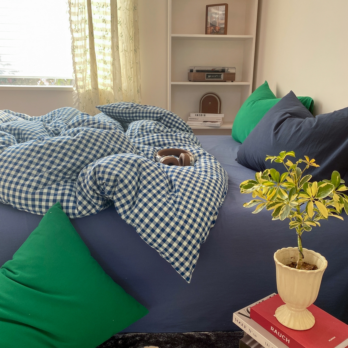 91家纺网 家纺一手货源 找家纺 对白 2026新款全棉纯棉色织水洗棉单枕套枕套单件-冰川孤岛系列 冰川小岛-绿