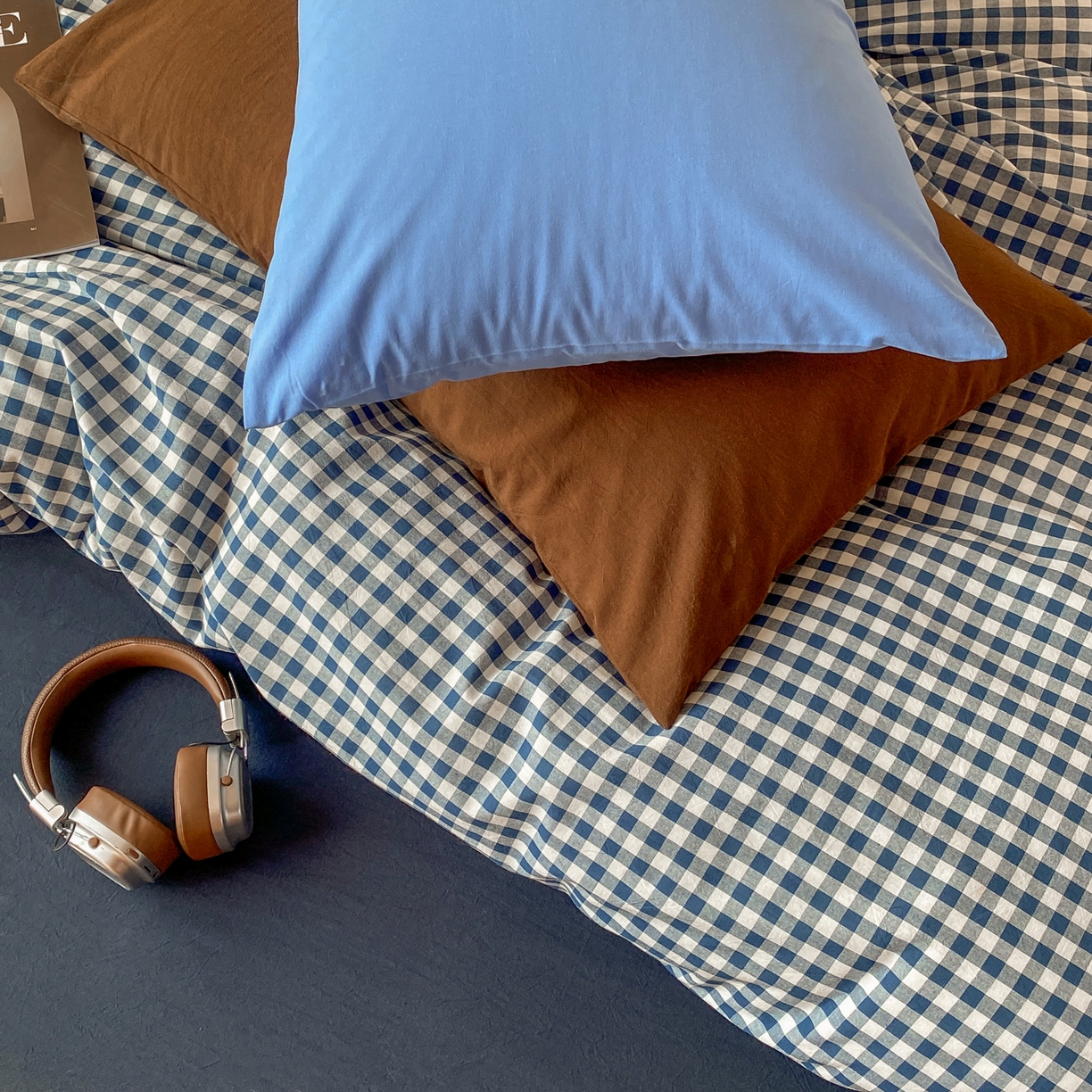 91家纺网 家纺一手货源 找家纺 对白 2026新款全棉纯棉色织水洗棉单枕套枕套单件-冰川孤岛系列 海上孤岛-蓝