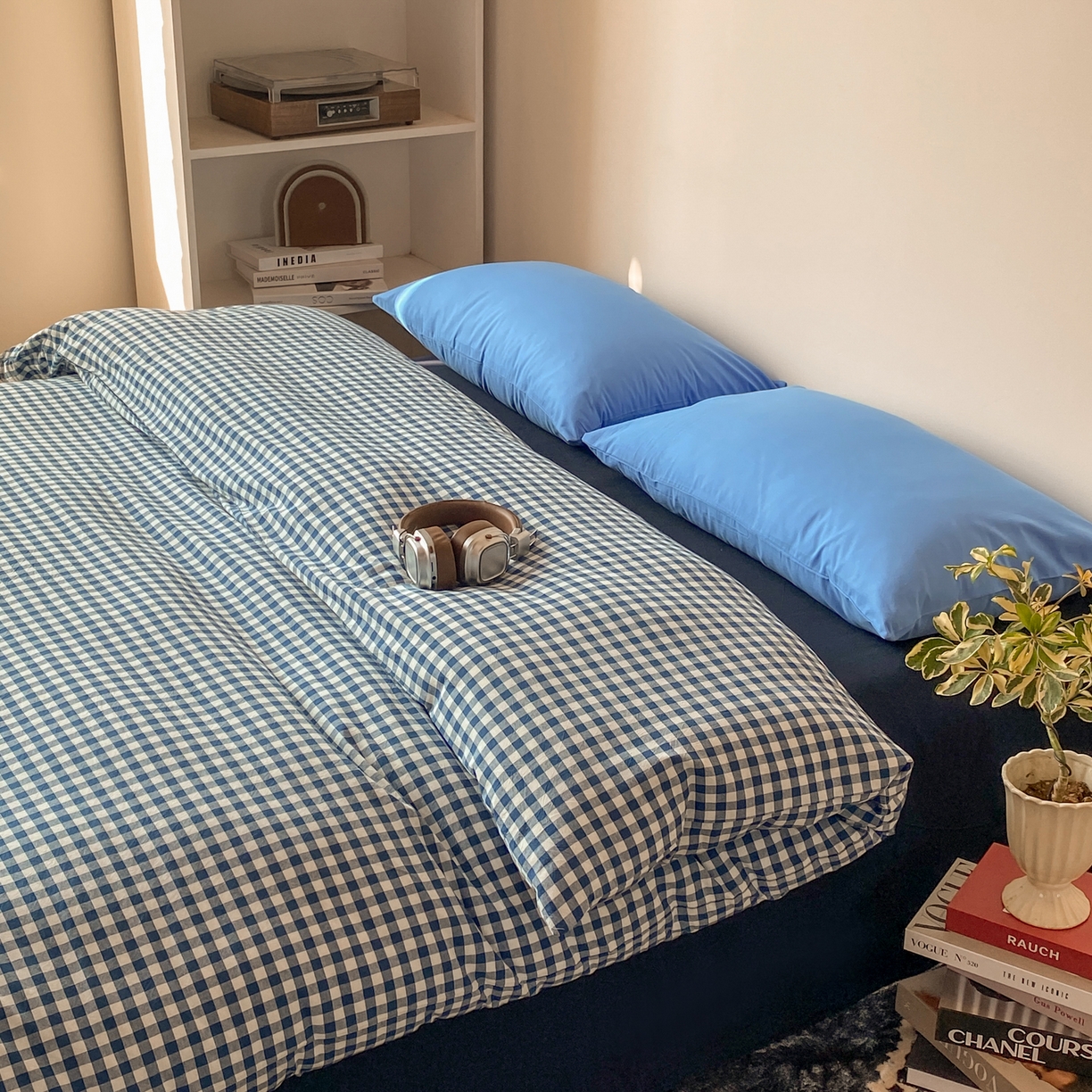 91家纺网 家纺一手货源 找家纺 对白 2026新款全棉纯棉色织水洗棉单枕套枕套单件-冰川孤岛系列 海上孤岛-蓝