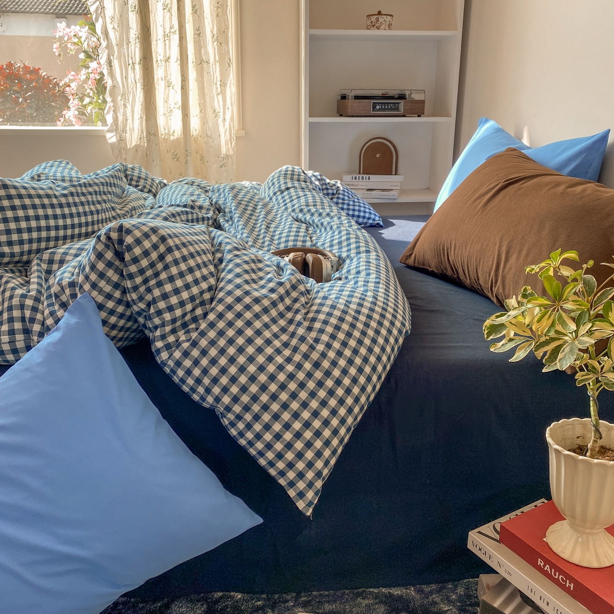 91家纺网 家纺一手货源 找家纺 对白 2026新款全棉纯棉色织水洗棉单枕套枕套单件-冰川孤岛系列 海上孤岛-棕